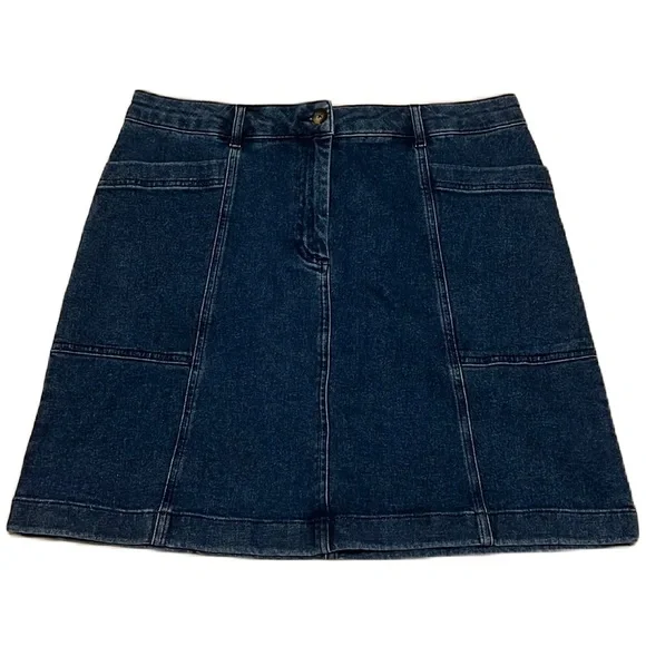BODEN Denim, 99% Cotton, 4-Pocket, Mini, Belt Loops Skirt, Size 12R - Picture 1 of 6